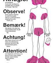 Poster in Iceland locker rooms detailing proper hygiene instructions