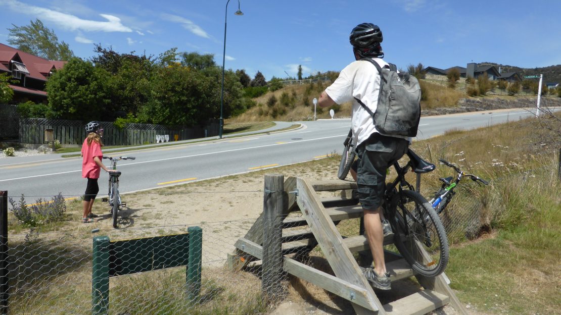 Exiting the bike trail