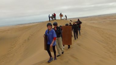 Sandboarding in Swakopmund