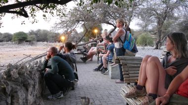 Benches around the Okaukuejo watering hole