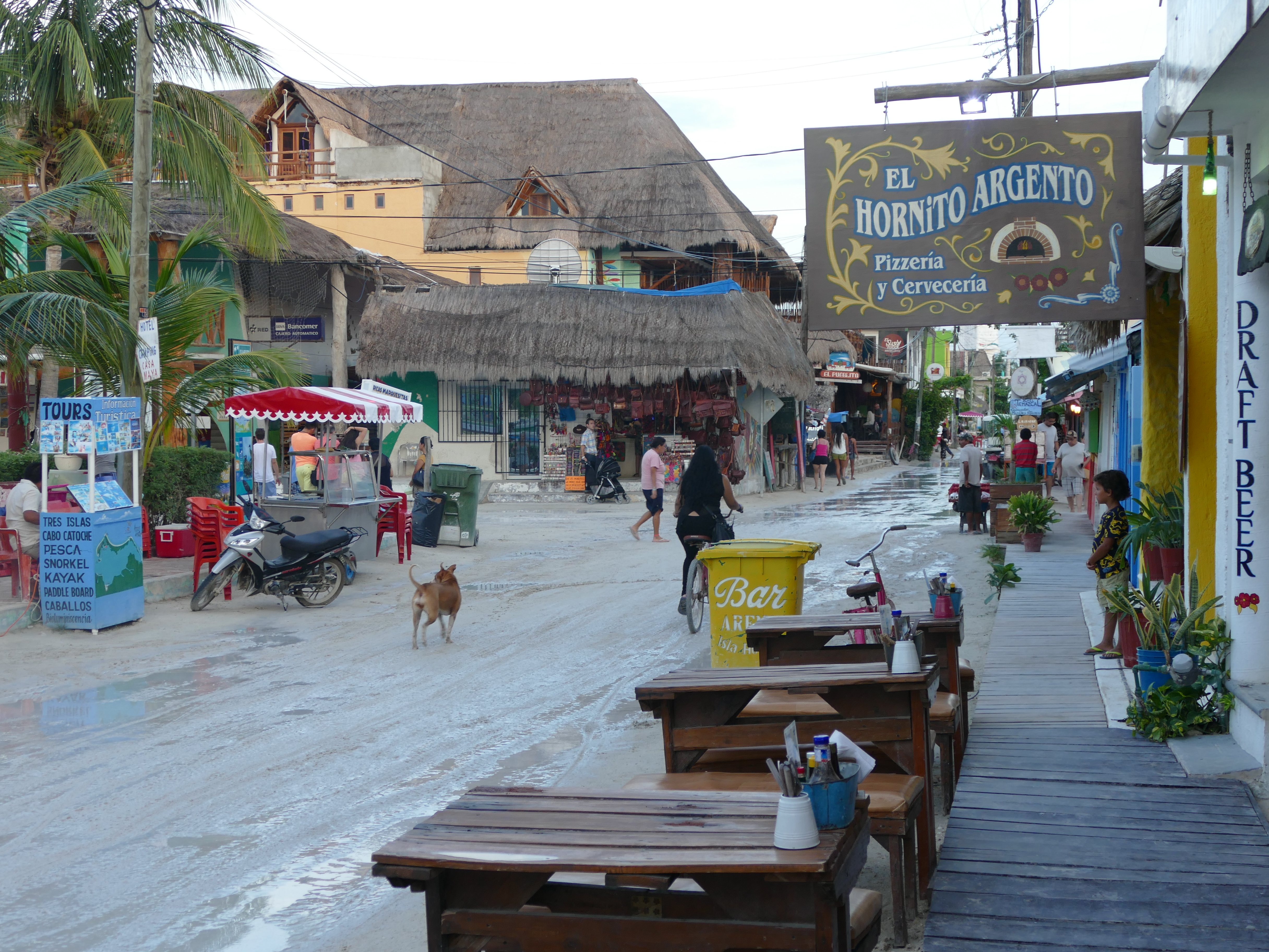 Street scene from Holbox Island's town square