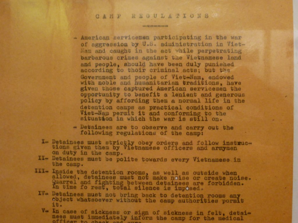 Hoa Lo prison regulations
