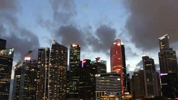 Marina Bay skyline at night