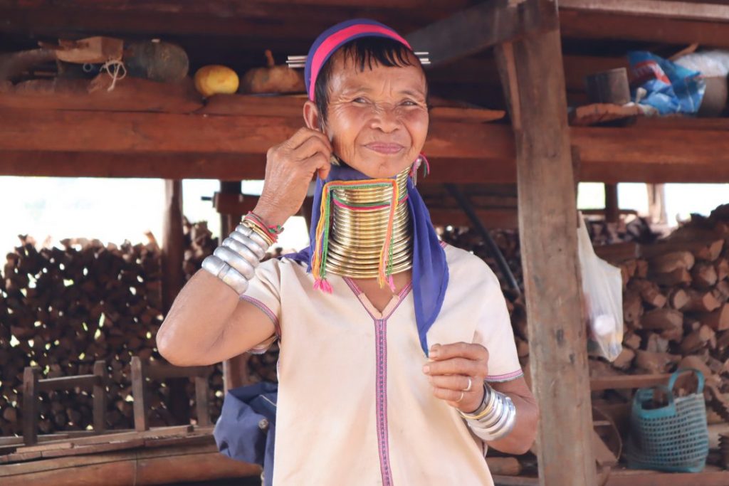 Giraffe woman from Myanmar's Kayan tribe