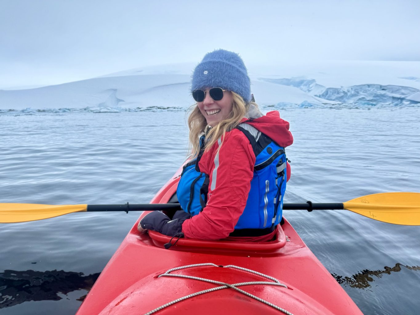Taryn Smith kayaking in Antarctica