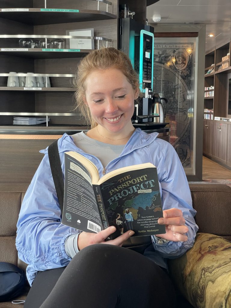 Taryn Smith reads The Passport Project on the Oceanwide Expedition Hondius